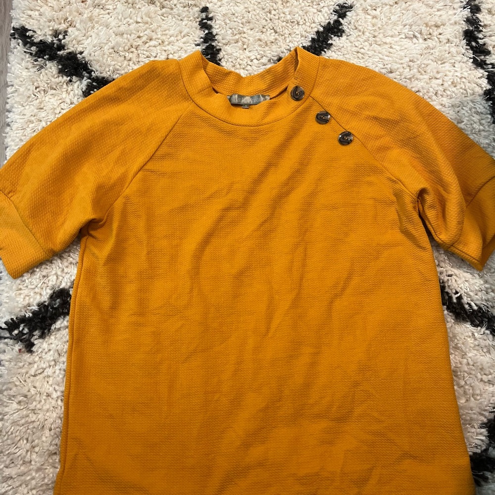Women’s Mustard Button-Detail Top